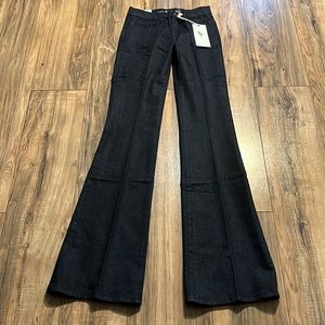 M.i.h Made in Heaven Marrakesh Mid Rise Kick Flare Dark Blue Raw Wash 26